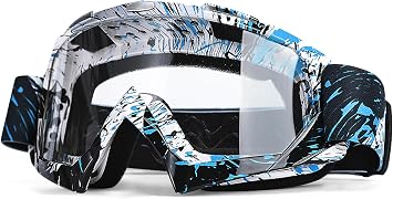 Dirt Bike Goggles Motorcycle Gear ATV Riding Motocross Dirtbike 4-Wheeler Accessories Ski Fit Over The Glasses UV400 Protection Dust Shatterproof for Men Women