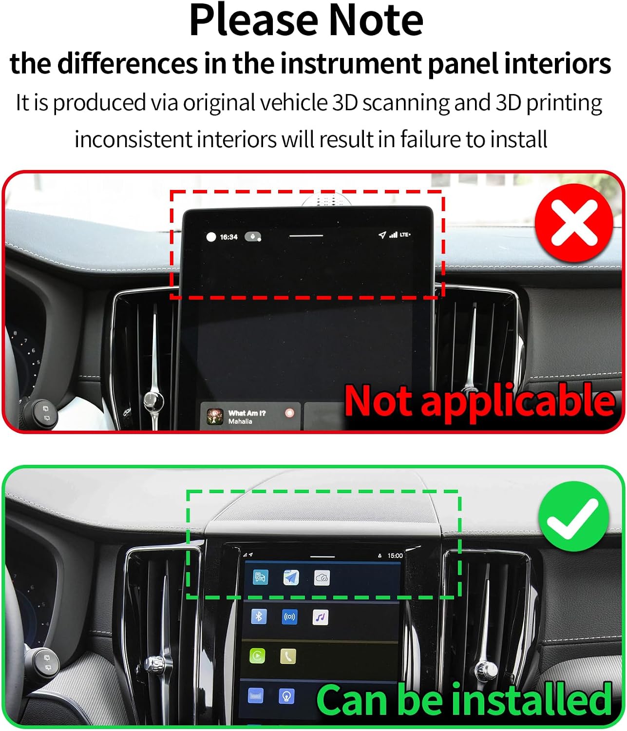 Wireless Charging Car Phone Holder for Volvo XC60 2018-2025 Auto Accessories Navigation Bracket Interior Decoration, 360° Rotation Car Phone Mount Compatible with MagSafe