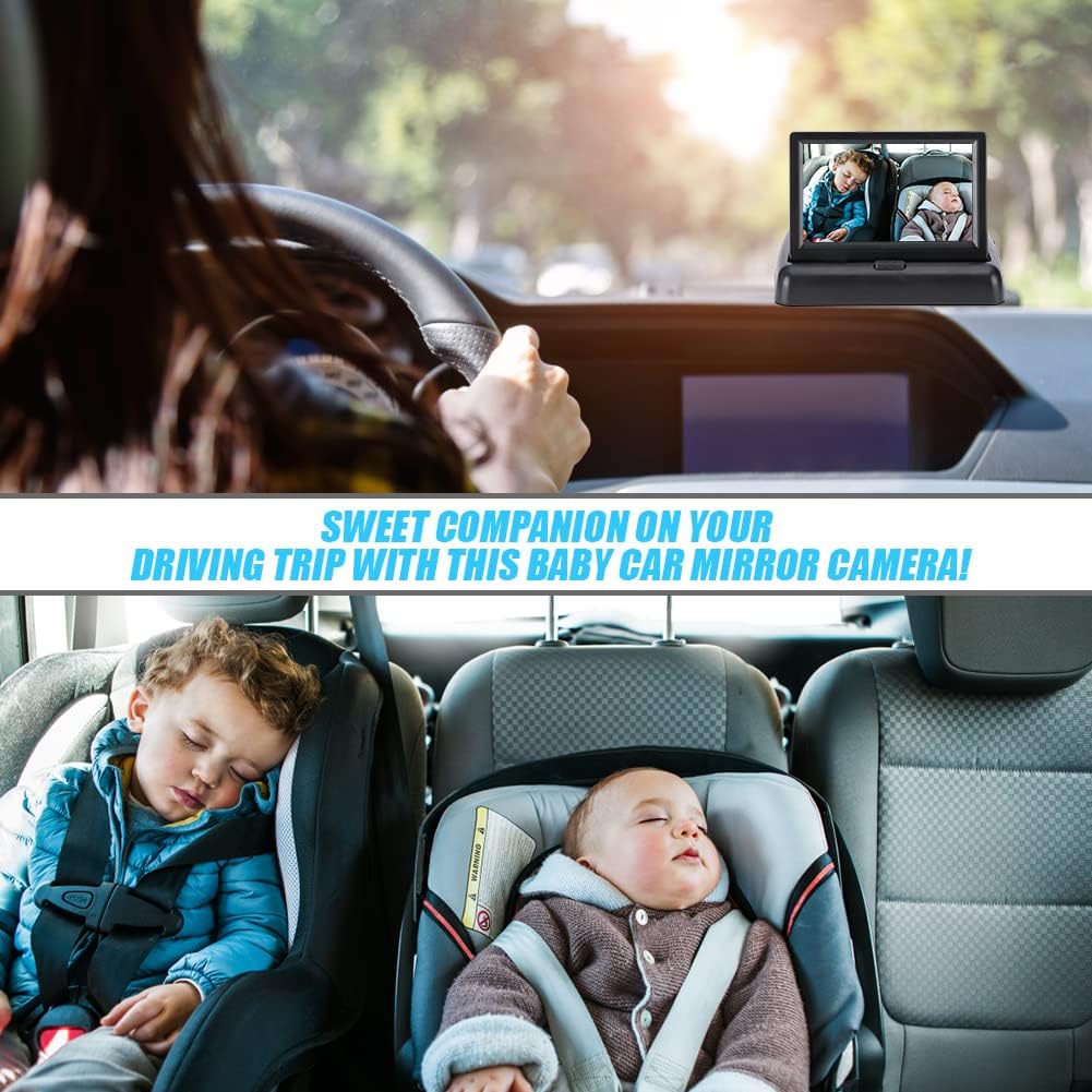 Baby Car Mirror With Camera for Back Seat, Acemall Baby Car Camera
