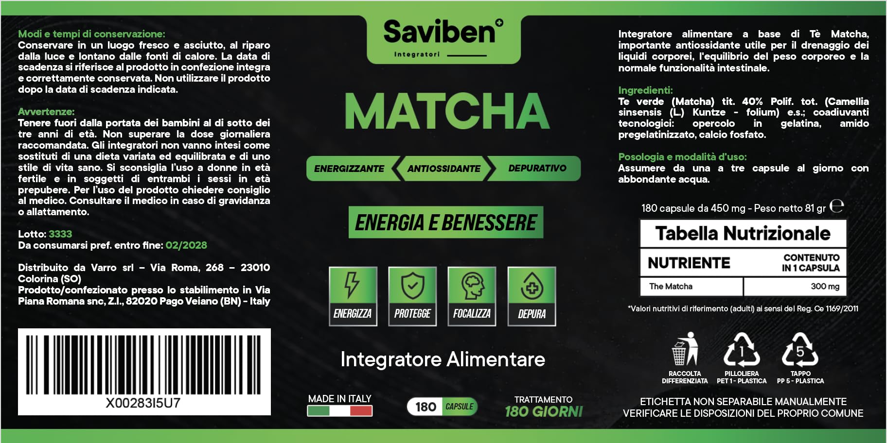 integratore Te Verde Matcha Giapponese 180 Capsule per dieta keto The Matcha Dimagrante naturale ultra Potente Antiossidante Energizzante Potenzia il Metabolismo Rafforza difese immunitarie