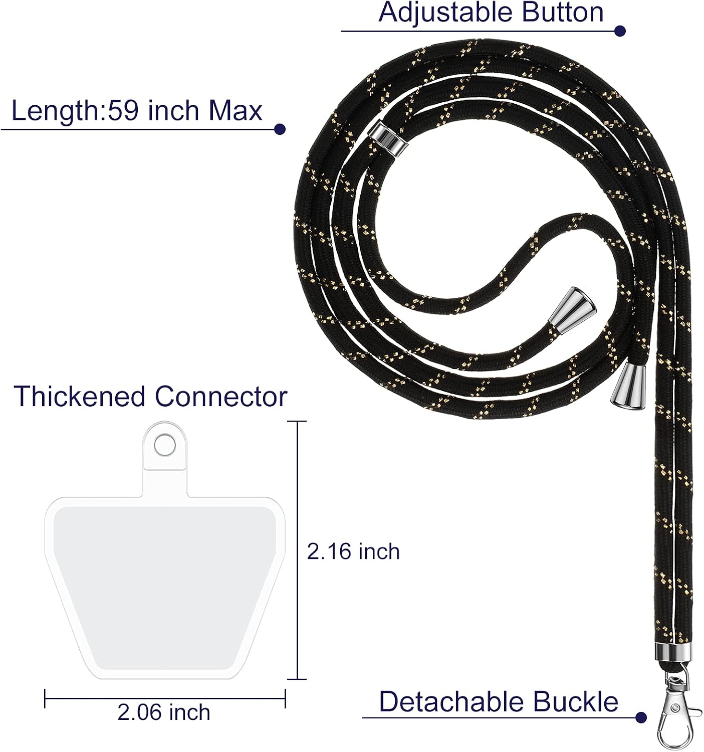 Weewooday 4 Pcs Phone Lanyard Crossbody Phone Strap, Dark Color Series image 2