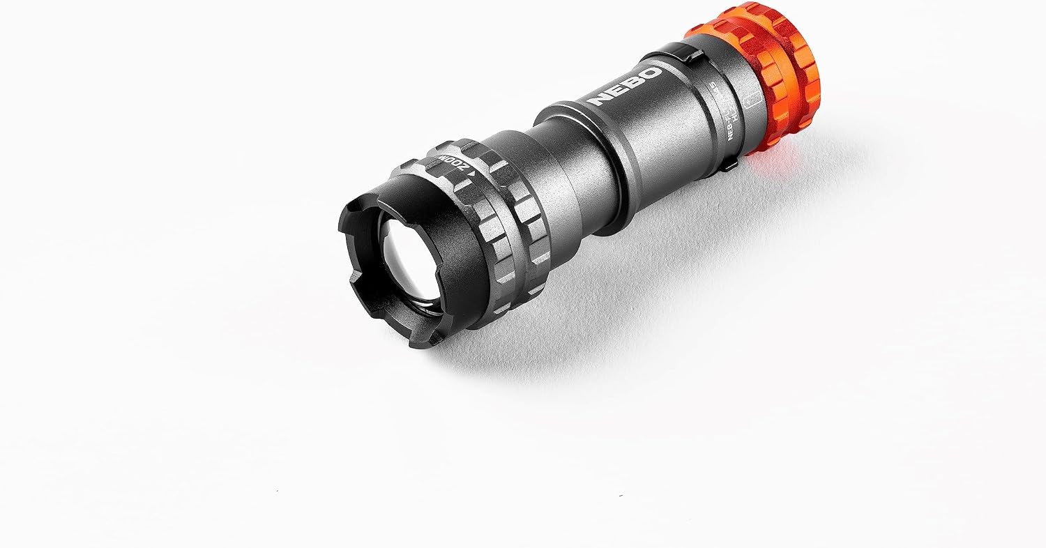 NEBO Newton Powerful LED Handheld Flashlight | AA Battery Powered Compact Waterproof Flashlight | Storm Gray | Available in 500, 1000, 1500 Lumens