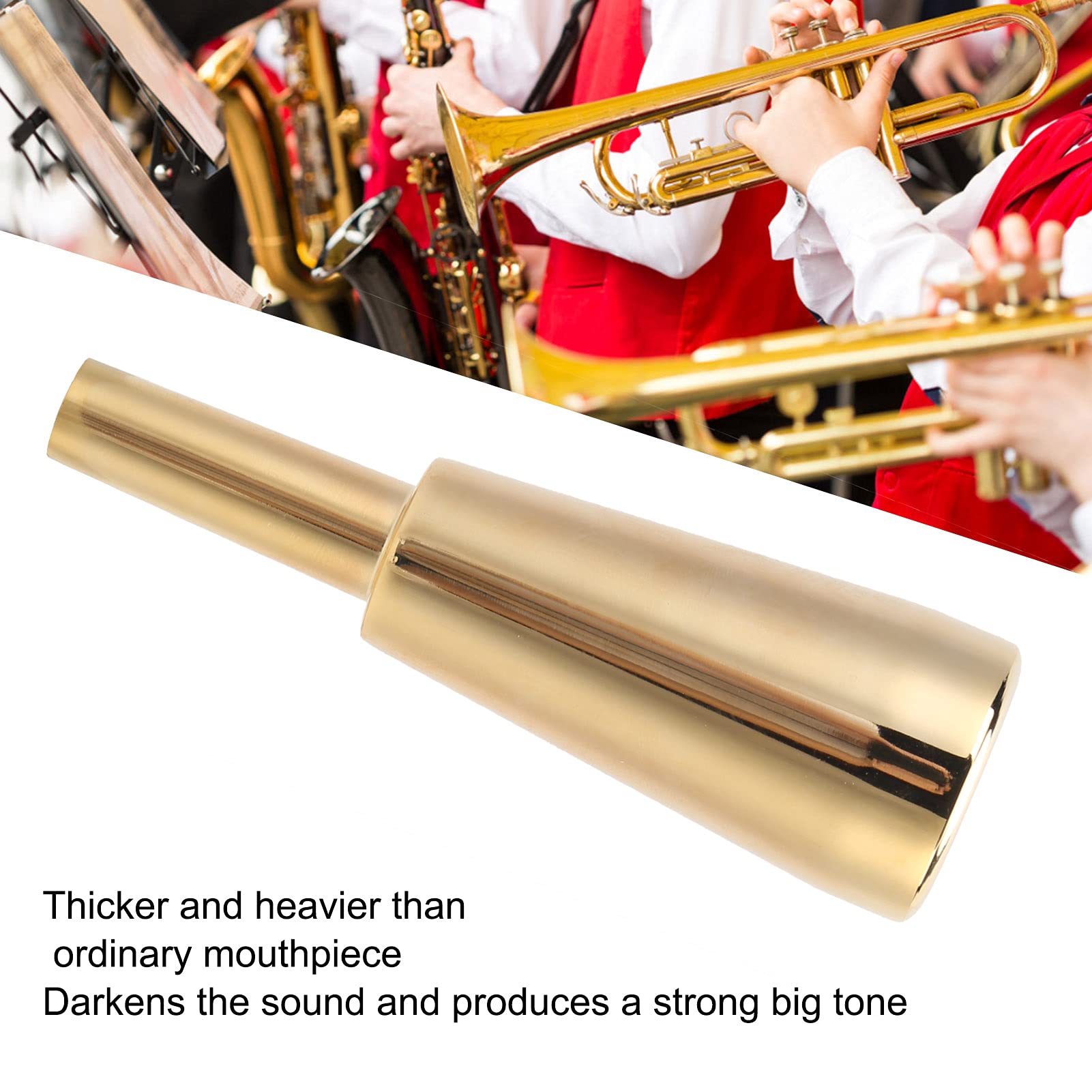 Tromba Bocchino, 87mm Cono in Metallo per Impieghi Gravosi Bocchino A Tromba Bocchino Per Tromba Volume Nitido per Strumenti a Tromba(oro)