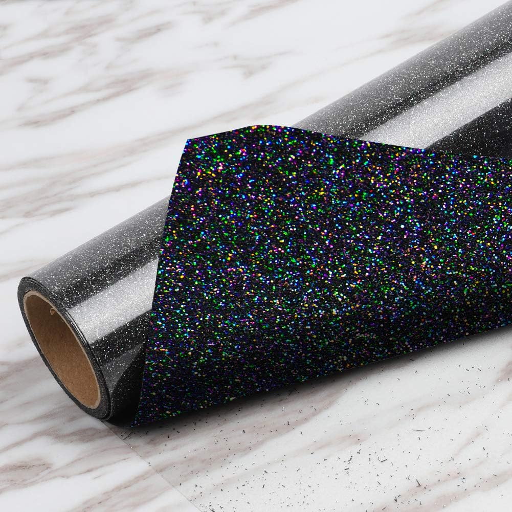 Galaxy Black Glitter Heat Transfer Vinyl Roll 12in. x 5ft. Amazon.ca
