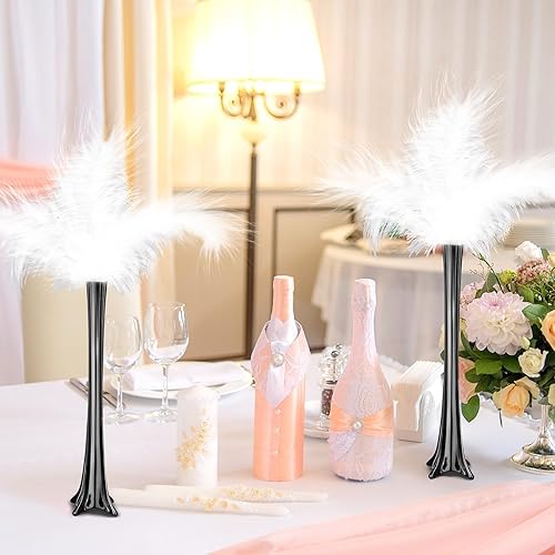 Miniatura 6 de Roshtia 2 jarrones de cristal de la Torre Eiffel a granel de 16 pulgadas, jarrones altos de vidrio, jarrones de vidrio largos y delgados para