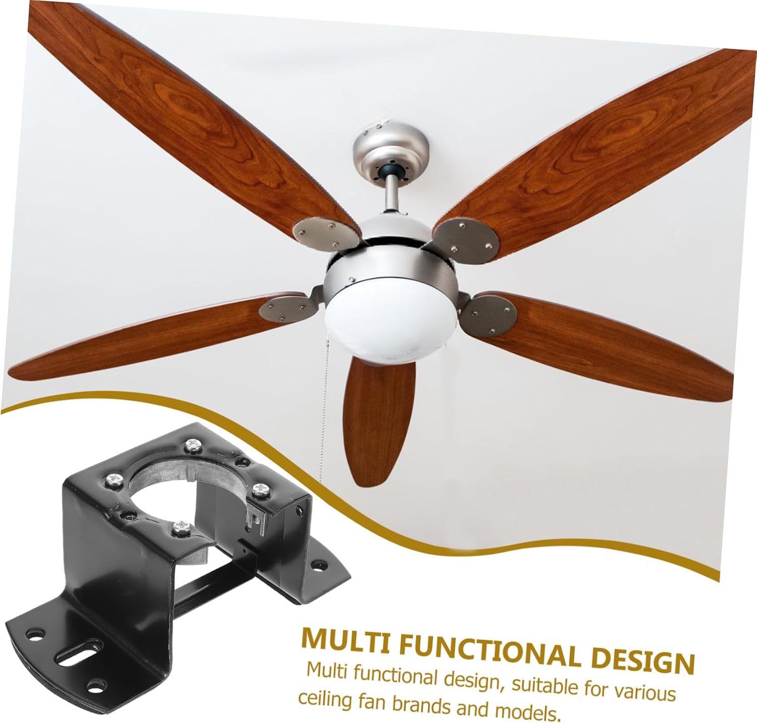 Black Ceiling Fan Mount Bracket, Iron Hanger Adapter