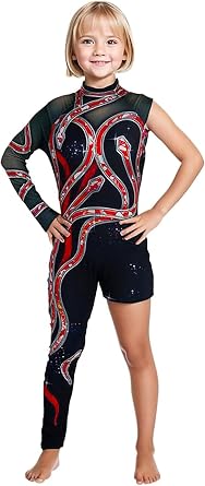 Girls 3D Printed Snakes Bodysuit Concert Cosplay Outfit Halloween Fashionable Costumes, Girls 120