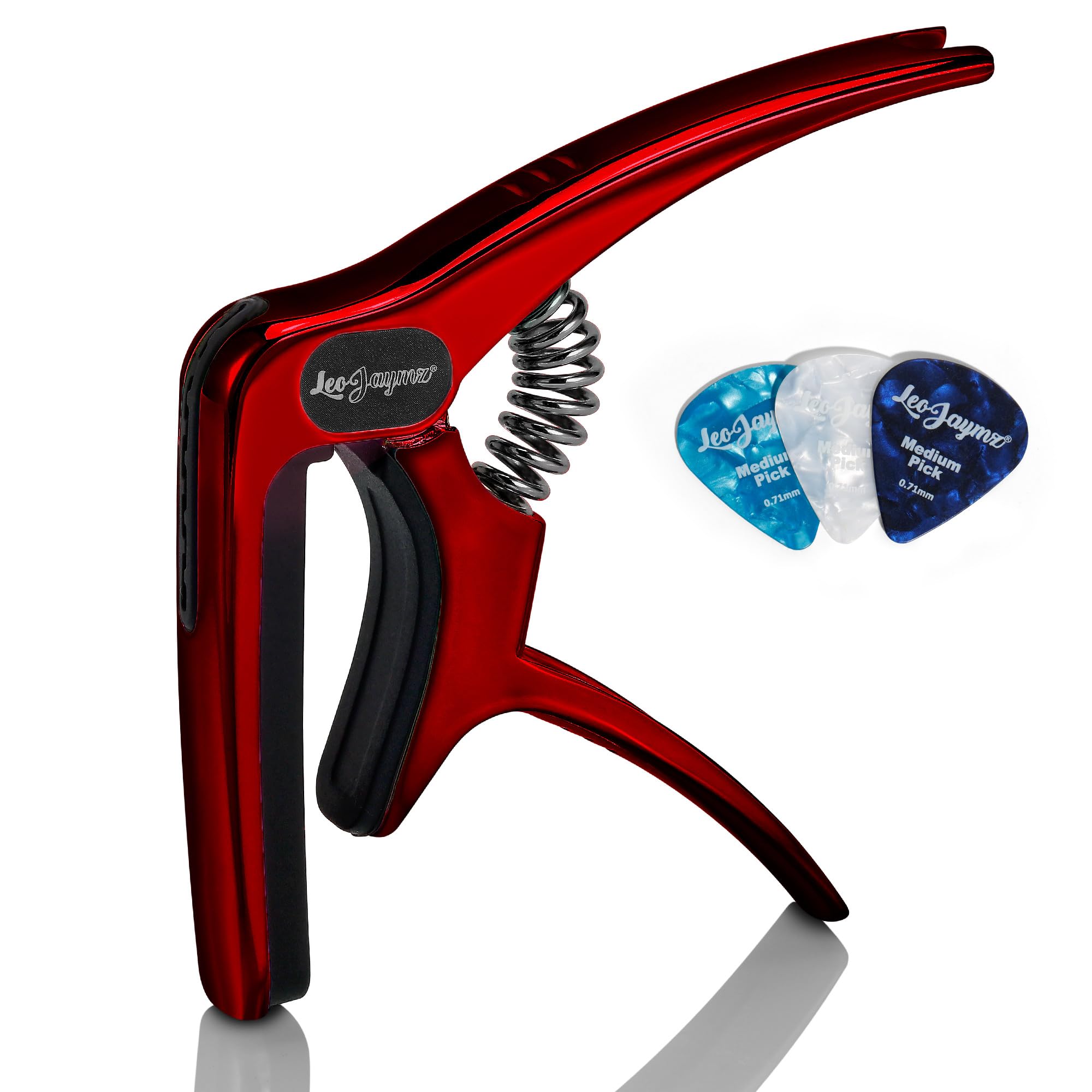 Leo Jaymz Heavy Duty Guitar Capo for Acoustic/Electric Guitars, Guitar Clip made of Zinc Alloy Metal