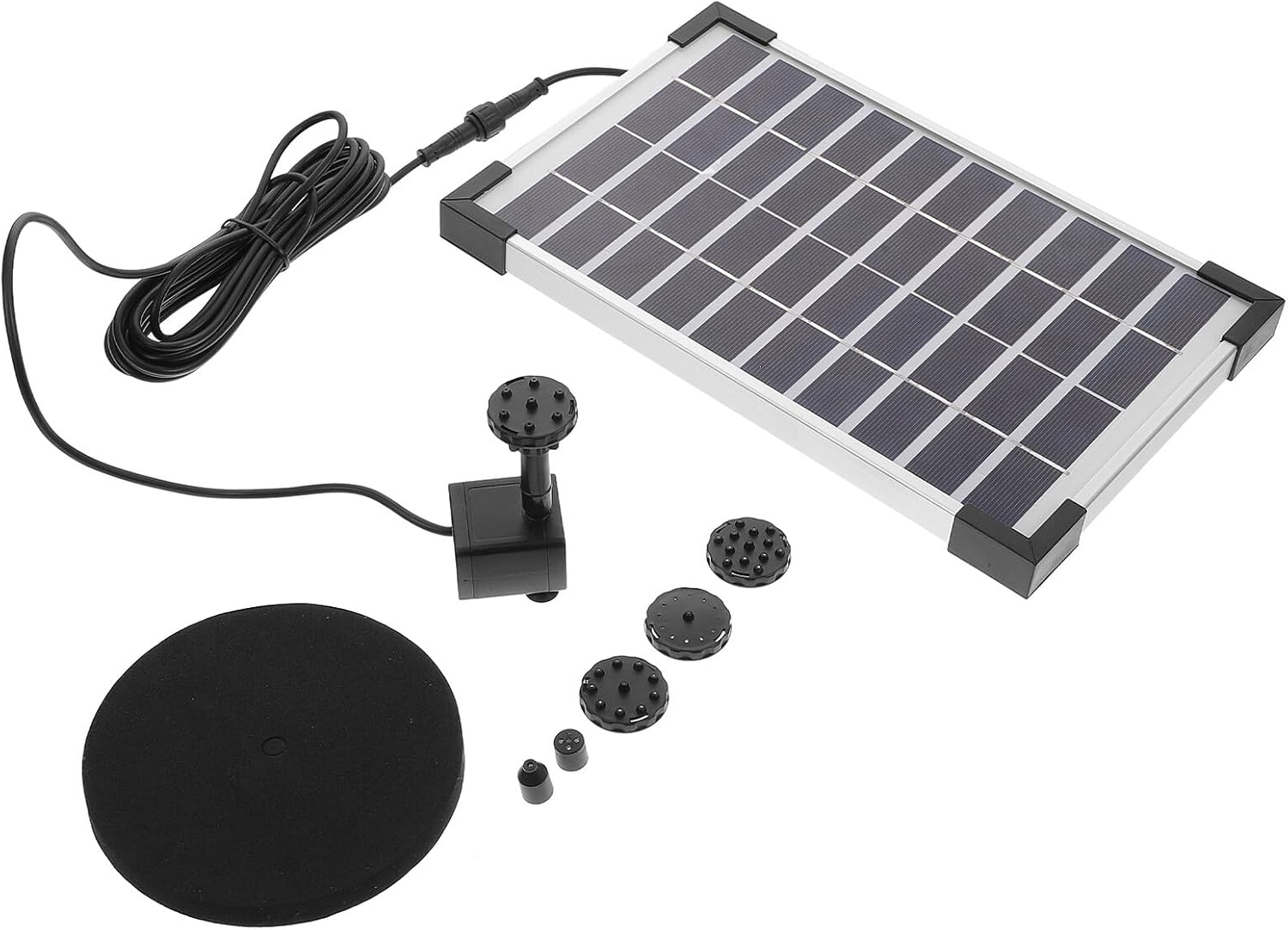 5w Solar Fountain Pump with 6 Nozzles Floating Solar Water Pump for Outdoor Garden and Bath for Patio Décor