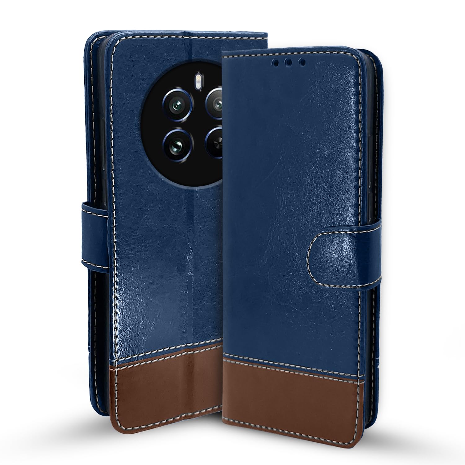 Pikkme Realme 12 Pro 5G / Realme 12 Pro Plus 5G Flip Cover | Dual-Tone PU Leather Finish | Wallet Style & Stand | Magnetic Flip Case for Realme 12 Pro 5G / Realme 12 Pro Plus 5G (Blue & Brown) (B0CTY51YFD) Amazon Price History, Amazon Price Tracker
