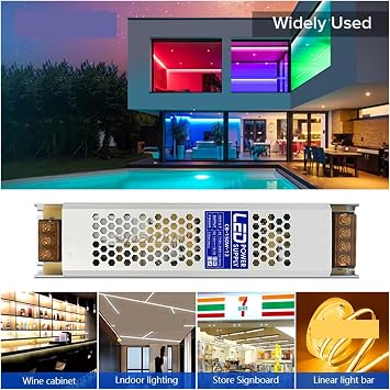 安定化電源 照明変圧器、ledドライバー電源、dc 12v 24v超薄型60w 100w 150w変圧器アダプター、ws2815 Ledストリップ用60w,12v