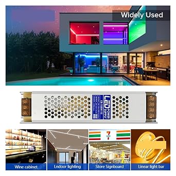 照明変圧器、ledドライバー電源、dc 12v 24v超薄型60w 100w 150w変圧器アダプター、ws2815 Ledストリップ用60w,12v