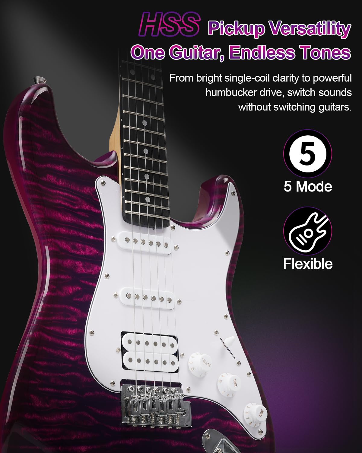 UMELODY エレキギター 本体 Amazon.co.jp: Umelody Electric Guitar, Beginner Set, ST Type, HSS