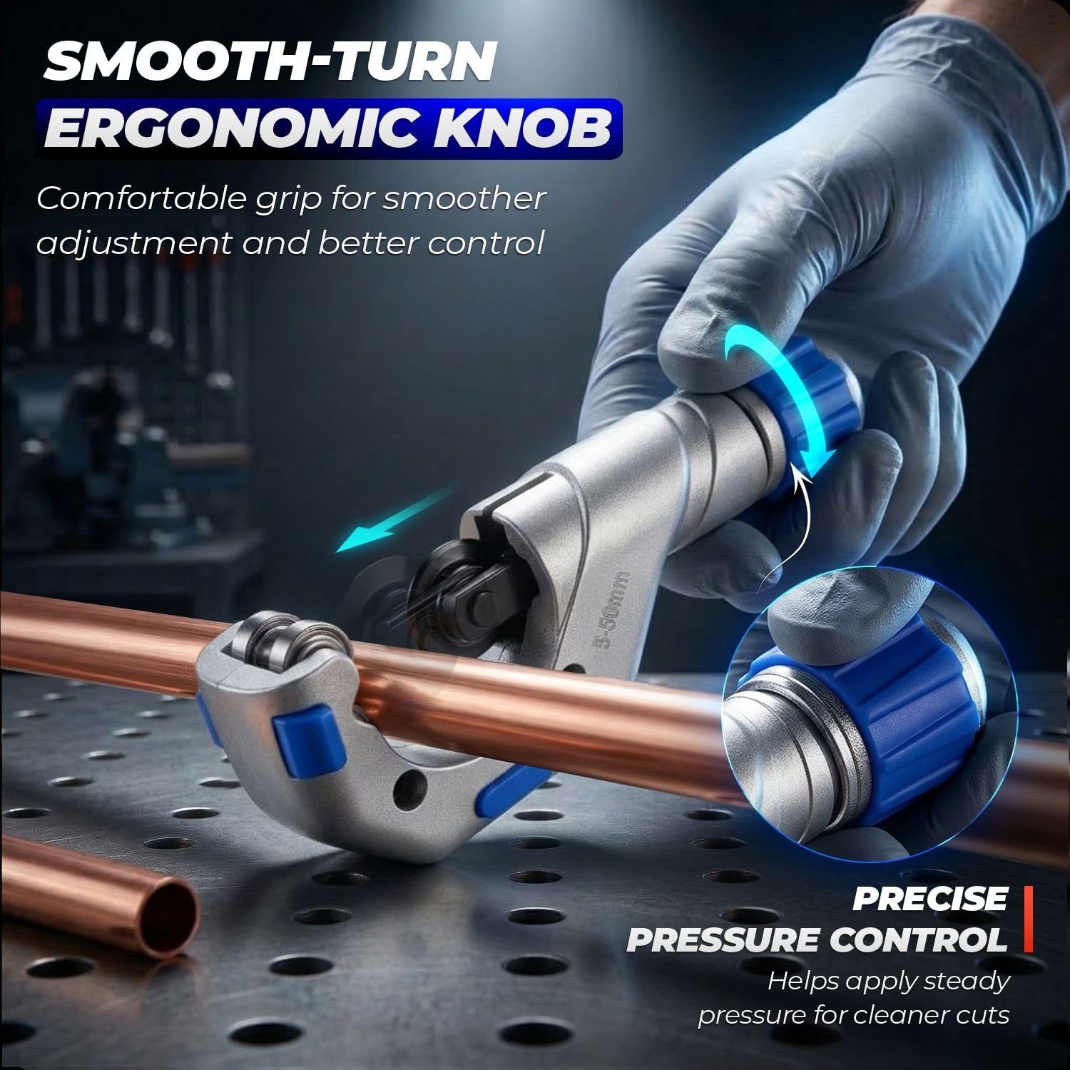 Flexzion Copper Pipe Cutter Set - Heavy Duty Tubing Tool 1/4"–2" with Mini Tube Cutter 1/8"–7/8" for Copper Plastic PVC Pipes Aluminum Brass Thin Stainless Steel Plumbing & DIY Home Repairs