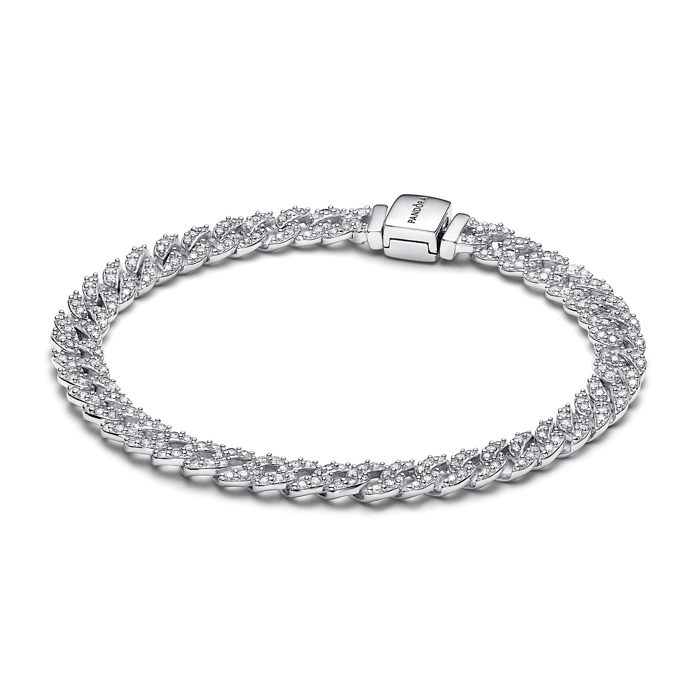 Pandora Timeless Bracelet Pavé en argent sterling avec zircones cubiques transparentes, 16