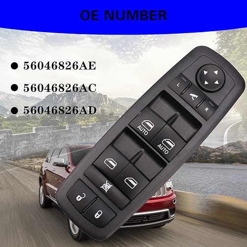 Miniatura 4 de SHERXIBO Interruptor de elevalunas eléctrico compatible con Dodge Journey 2011-2012 Chrysler 300 2016-2018 Ram 1500 2500 3500 2019-2021 Ram 1500