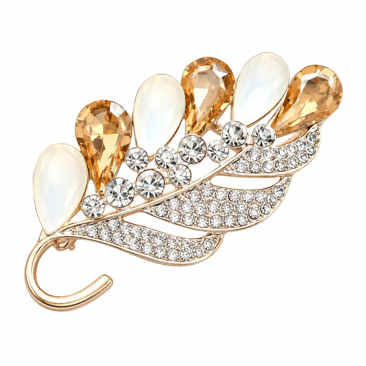 Elegant Crystal Floral Bouquet Brooch Pin-picture-18