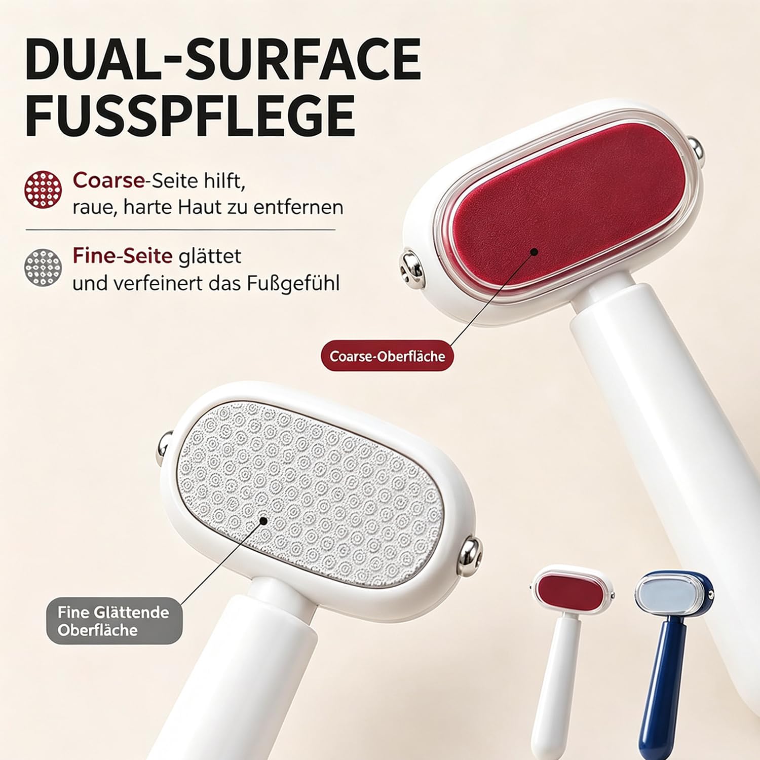 Doppelseitige Fußfeile Hornhautentferner für Fersen (2PCS Mix)