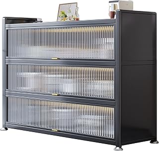 Organizador de armario de cocina con cajones y agujeros para rosca, color azul, 60 x 44 x 124 cm, ideal para almacenamiento de electrodomésticos de cocina y estación de café, solución de