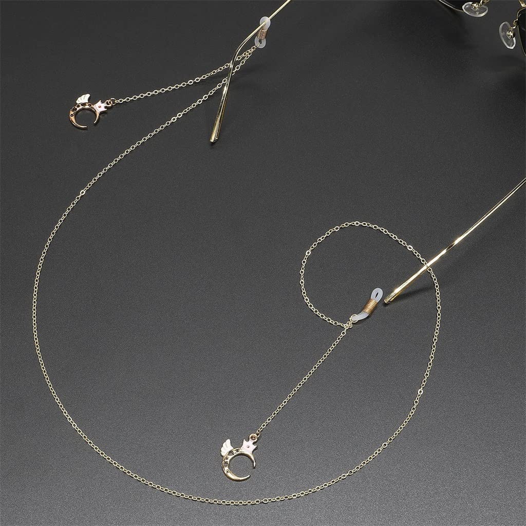 Metall-Brillen-Seil, Gold, Engel, Mond, Anhänger, handgefertigte Brillenkette (D Talla ?nica)