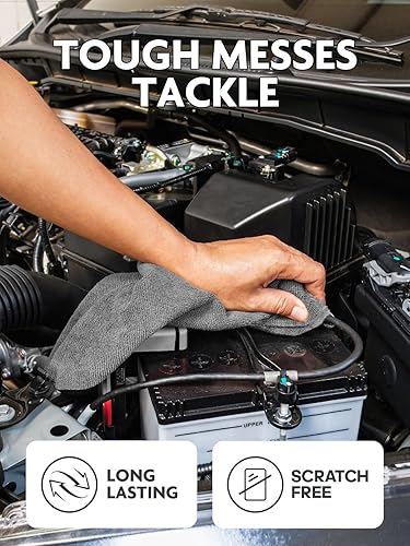 Miniatura 3 de itanso Tear-A-Rag Roll - Paquete de 50 paños de limpieza de microfibra de 12 x 12 pulgadas, toallas reutilizables para el hogar, auto y tienda (azul)