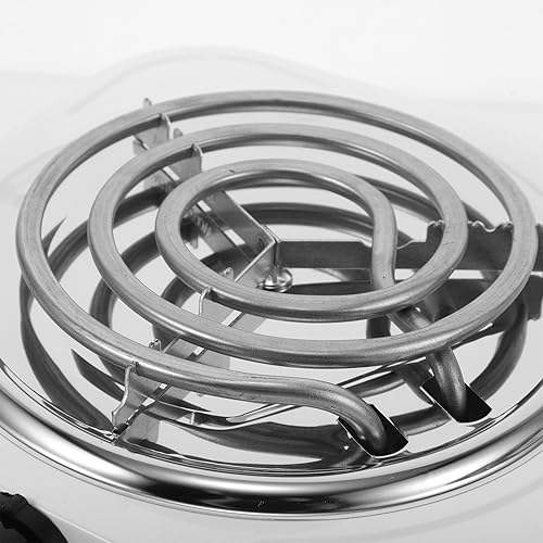 Miniatura 8 de Unomor Estufa eléctrica de doble quemador para encimera, bobina de acero inoxidable, placa de cocina portátil con control de temperatura, protección