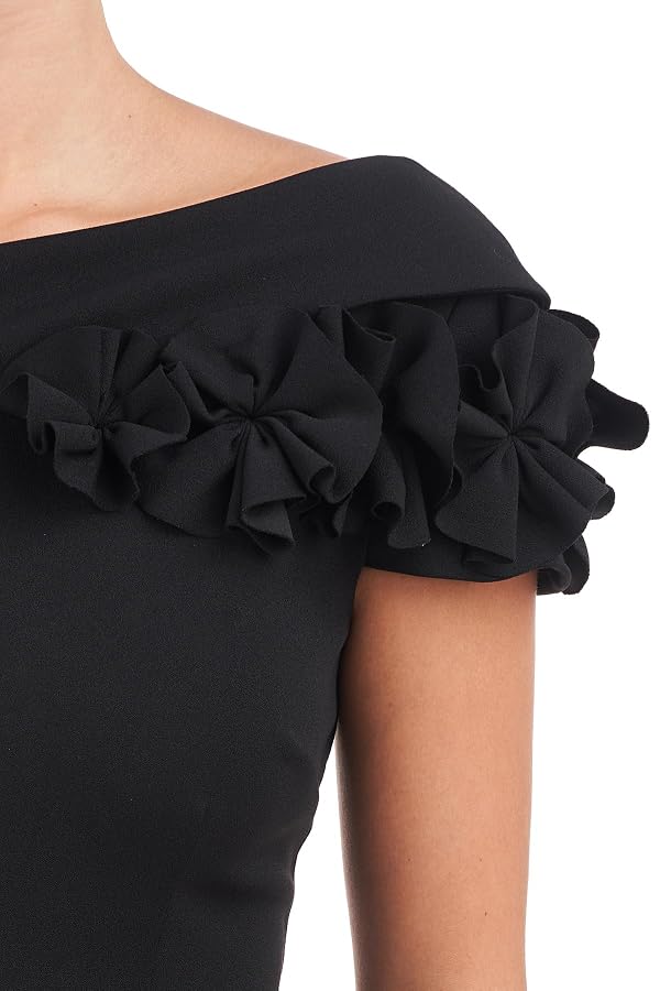 JS Collection Lilith Jumpsuit, Black, One Shoulder Neckline, Off Shoulder Sleeve, High Stretch by JS Collections - Image 5