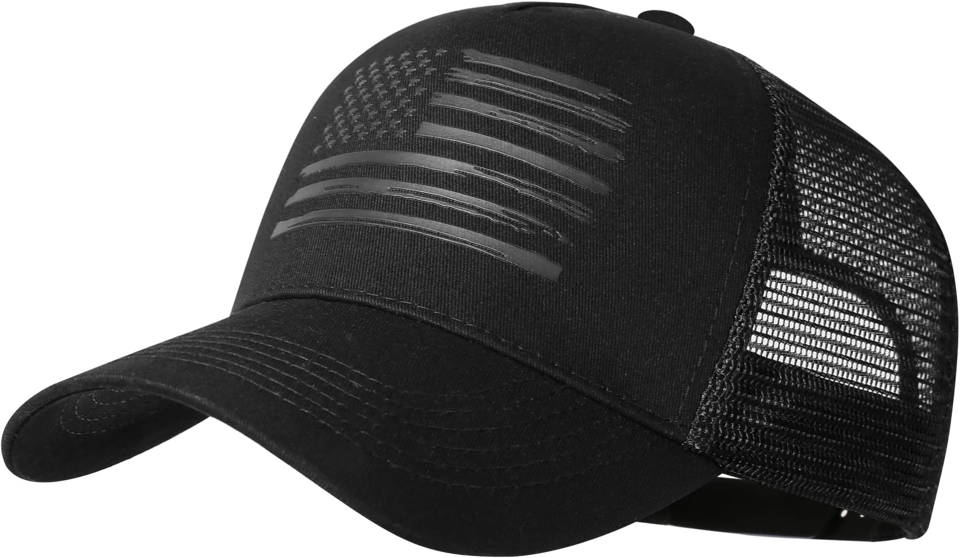 Baseball Cap, American Flag Trucker Hat for Men Women, Breathable Adjustable Fit Outdoor Mesh Snapback Hats