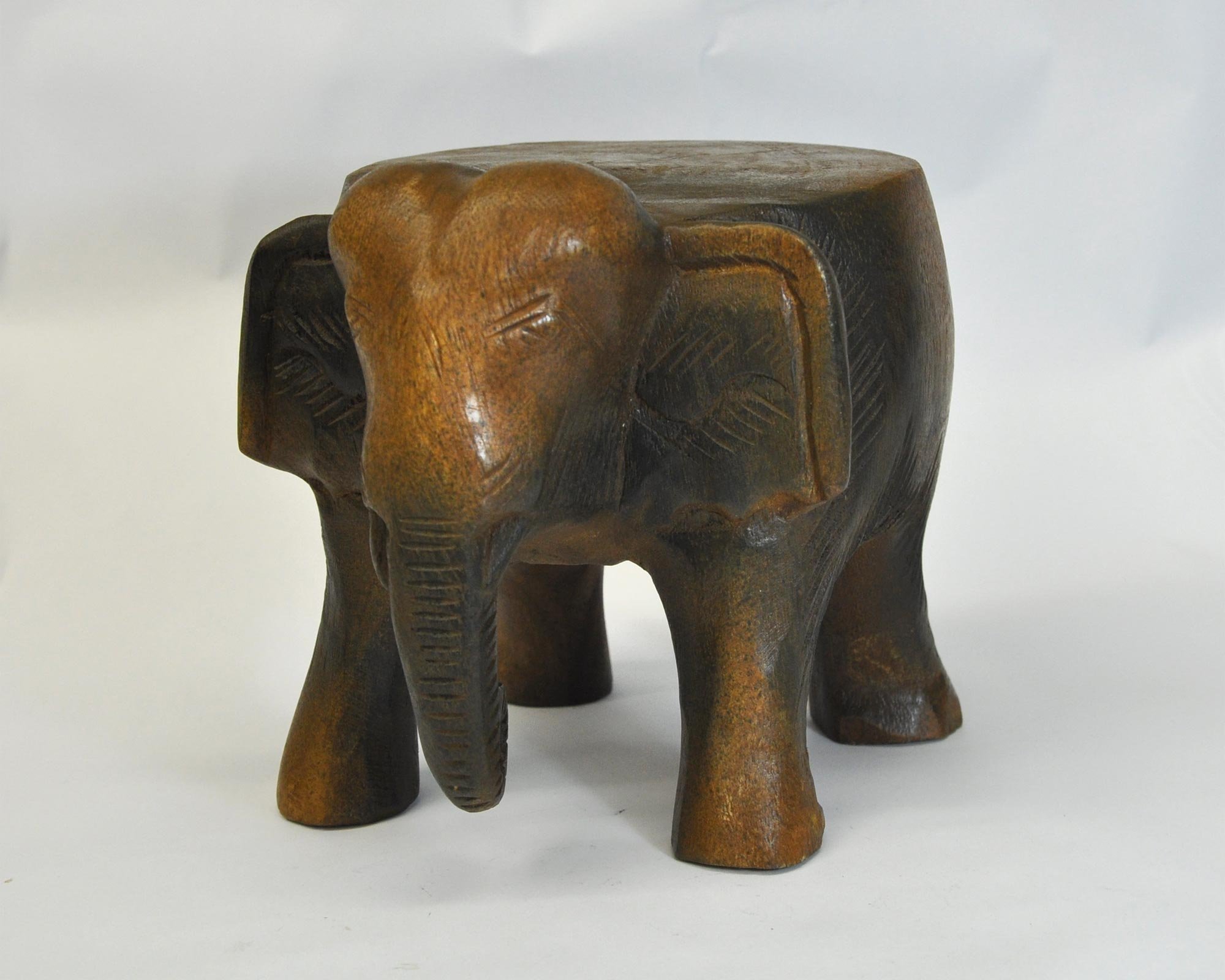 Wilai GmbH Piccolo tavolino elefante piedistallo, tavolino da caffè, sgabello, importato dalla Thailandia (10994)