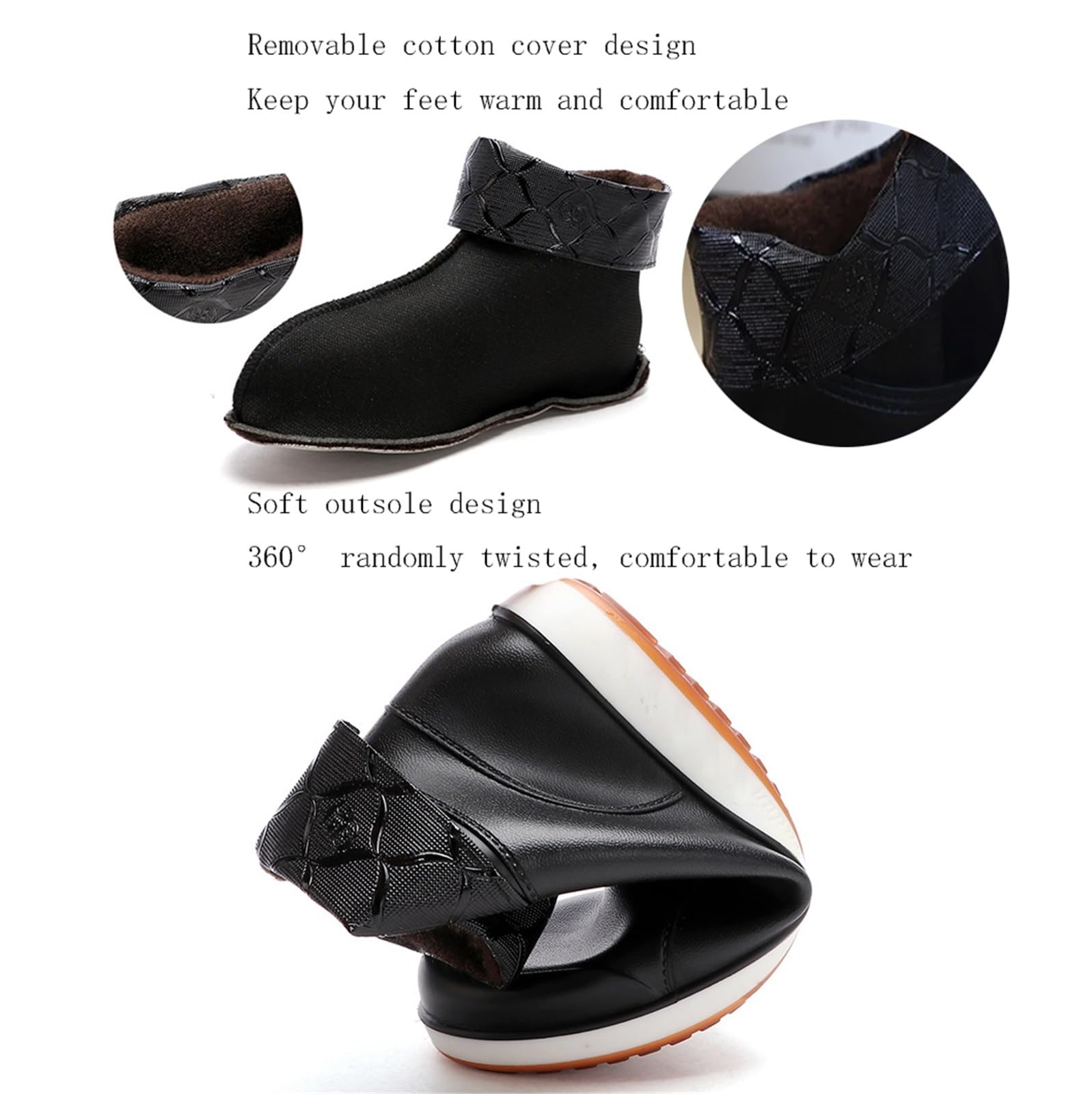 Zimowe Gumowe Buty Dla Mężczyzn, Męskie Zdejmowane Pluszowe Ciepłe Wodoodporne Antypoślizgowe Krótkie Rurkowe Przeciwdeszczowe Kalosze Z PVC, Modne Wytrzymałe Buty Polowań
