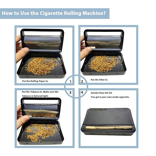 Miniatura 5 de LOSTABA Máquina rodante de cigarrillos de 4.331in para papeles de rodamiento de cigarrillos de tamaño King