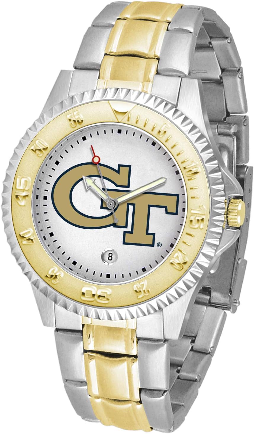 SunTime Georgia Tech Yellow Jackets Men's Competitor Steel Watch Two-Tone Gold/Silver