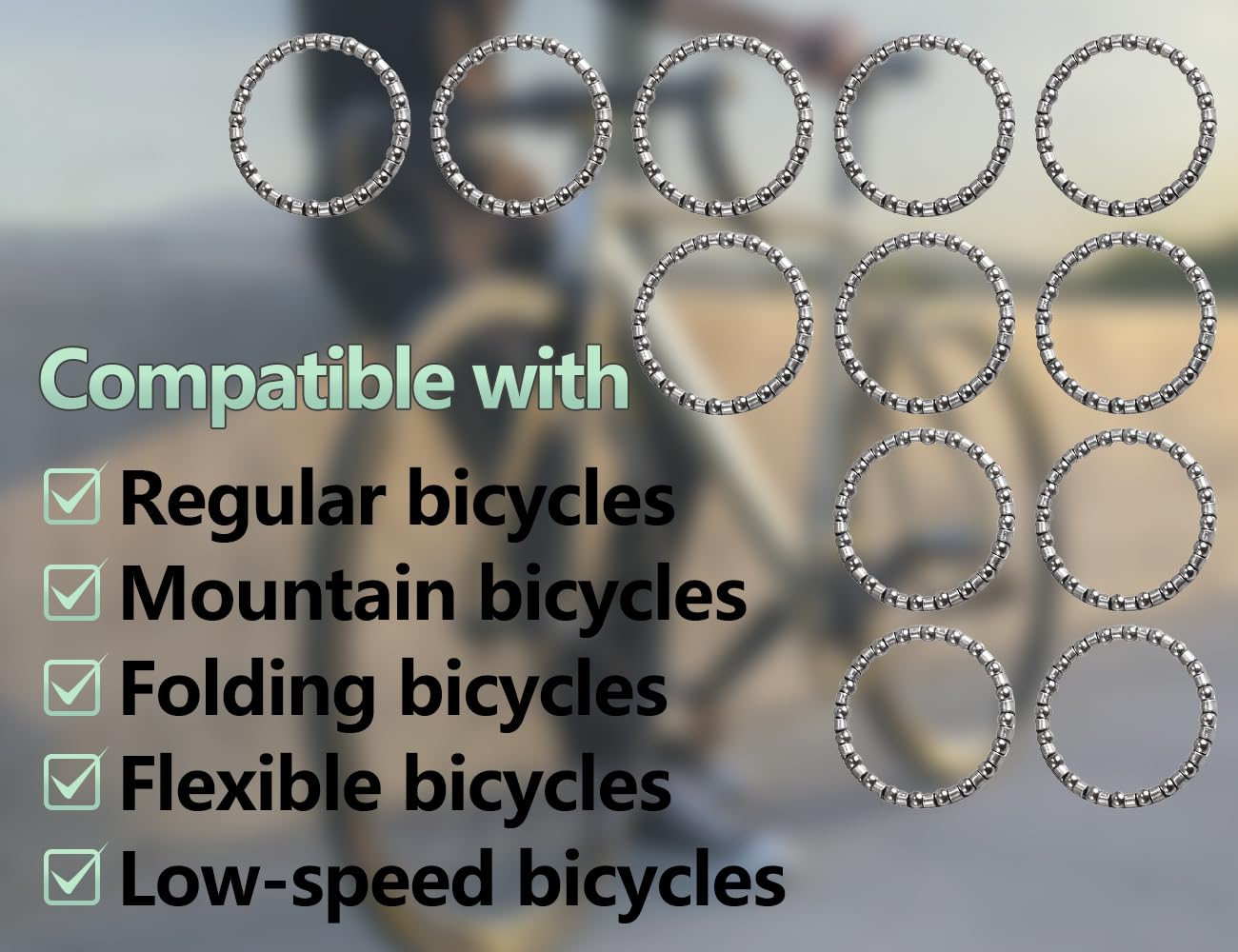 12 pièces roulements à Billes de vélo,Bague à Billes Cage de Roue Avant roulement à Billes Jeu de Direction,roulements à Billes pivotants de pédalier(40 mm)
