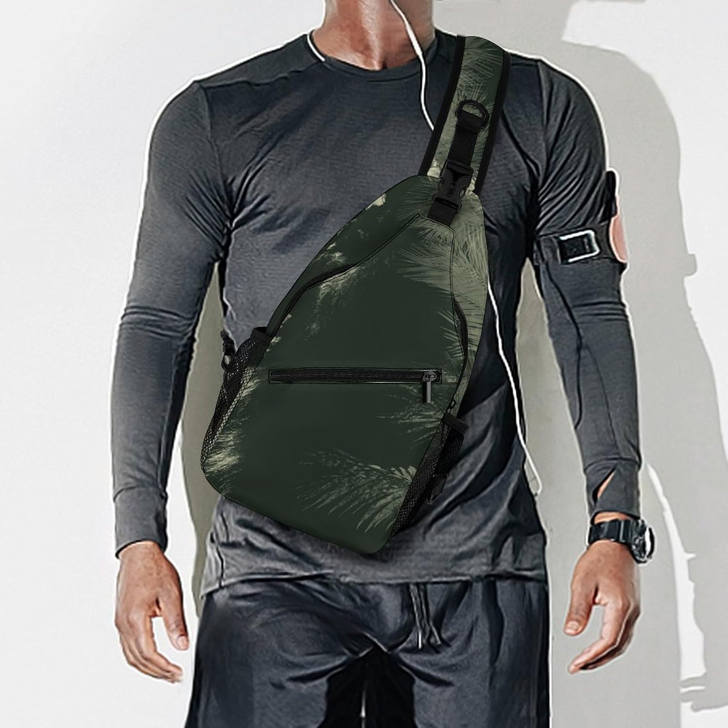 A Lion's Face Sling Crossbody Bag Lightweight Chest Shoulder Backpack for Outdoor Sports