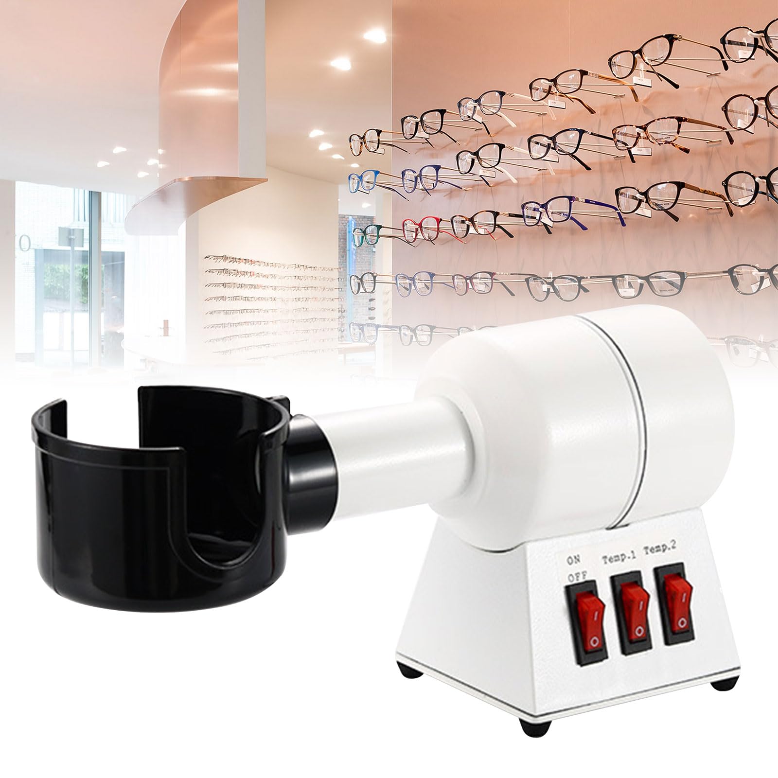Réchauffeur de monture de lunettes et appareil de chauffage de lentille optique à air chaud