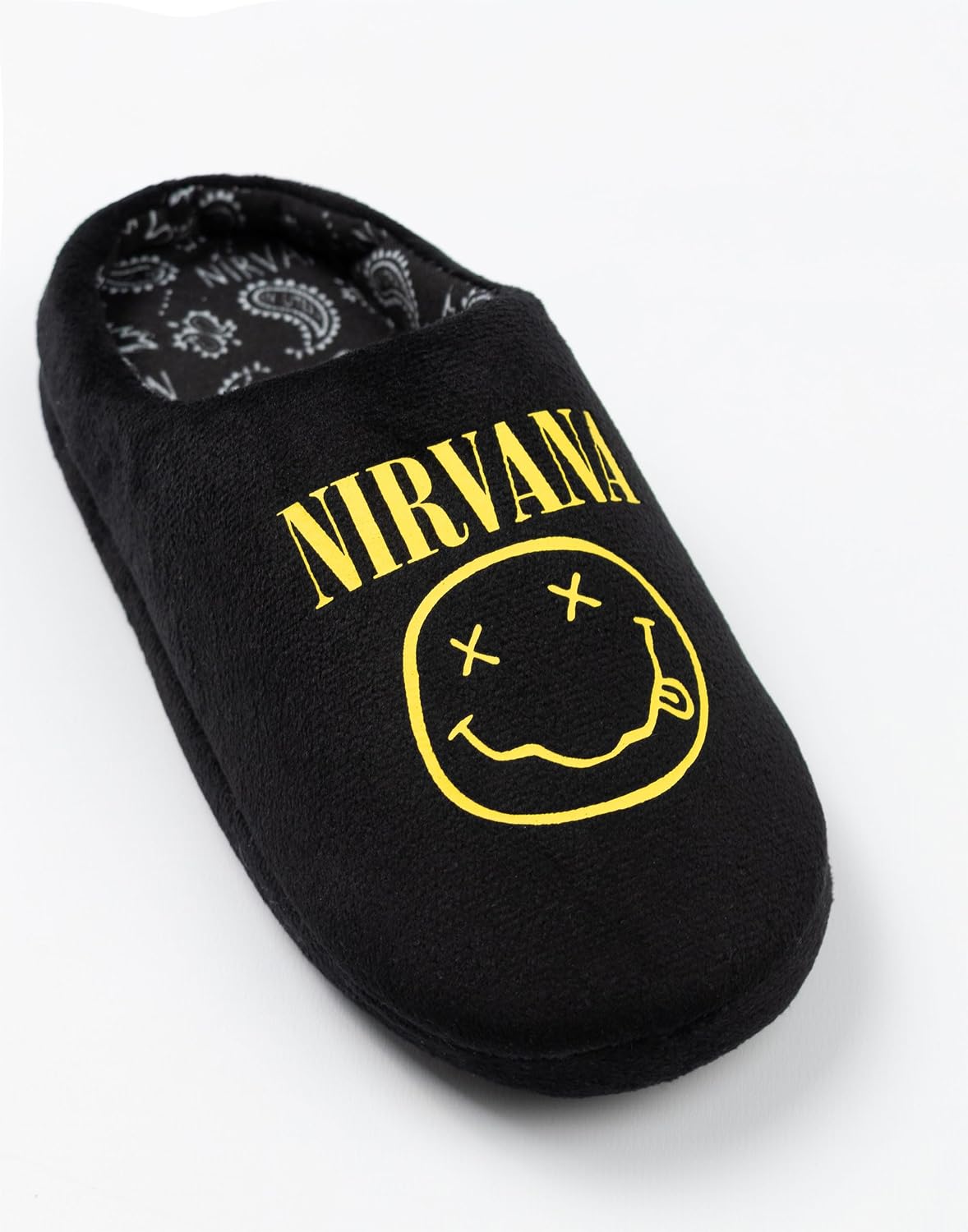 Nirvana Unisex Kids Black Logo Mule Slippers | Band Name Home Footwear for Kids | Easy Slip-On Comfort