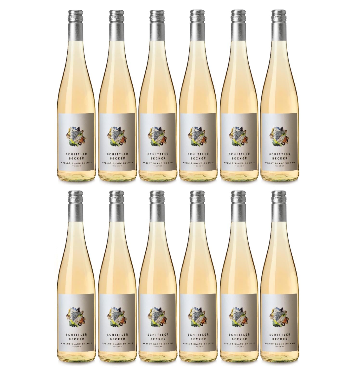 Schittler-Becker Merlot Blanc de Noir Roséwein trocken vegan Deutschland inkl. FeinWert E-Book (12 x 0,75 l)