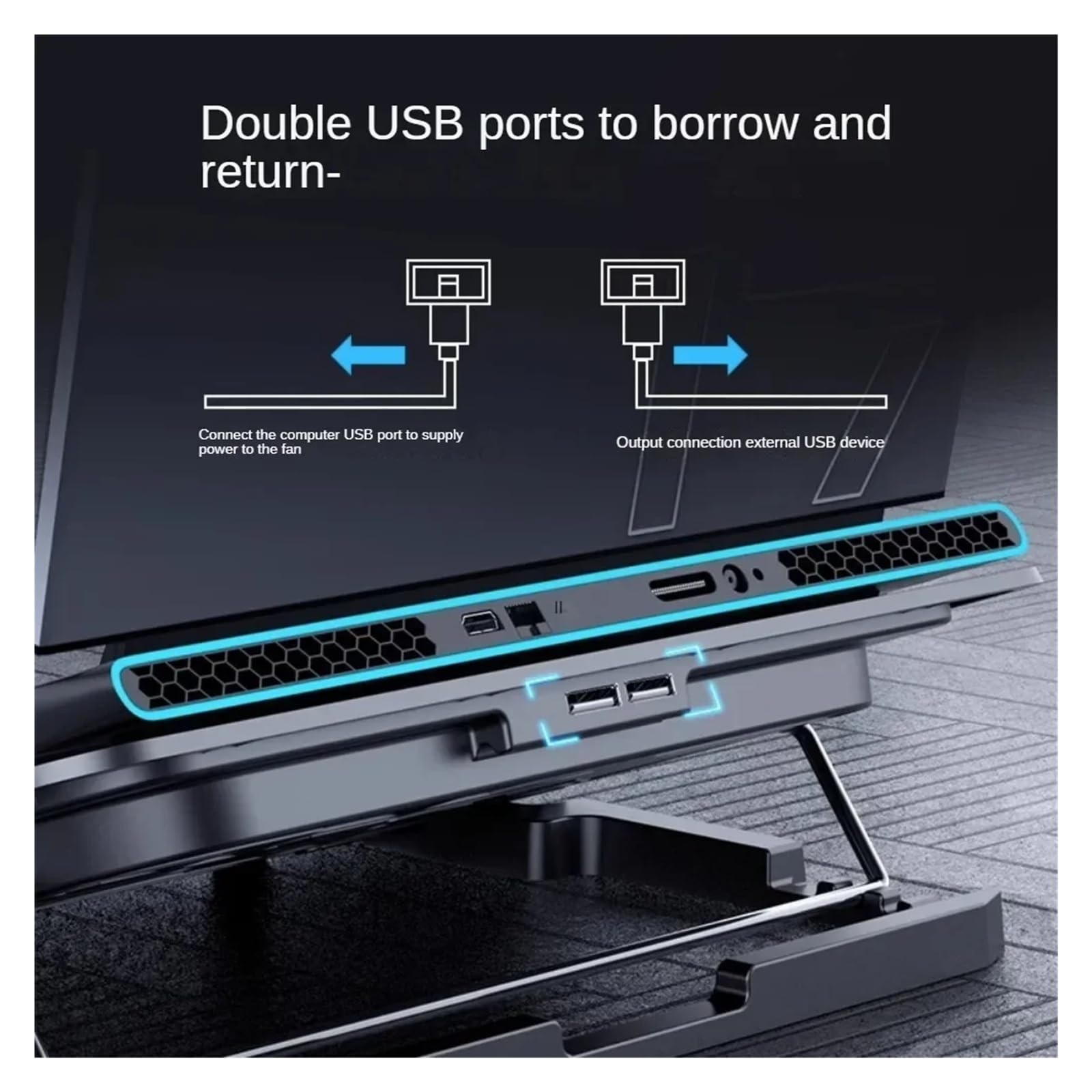 Base di raffreddamento for laptop da 12-17 pollici - Raffreddatore d'aria portatile con 6 ventole silenziose for giochi for notebook con supporto USB stabile(A 03,AU)