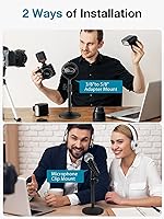 Vista 6 de InnoGear Soporte de micrófono de escritorio, paquete de 4 soportes de micrófono de mesa mejorados ajustables con clip de micrófono y tornillo macho