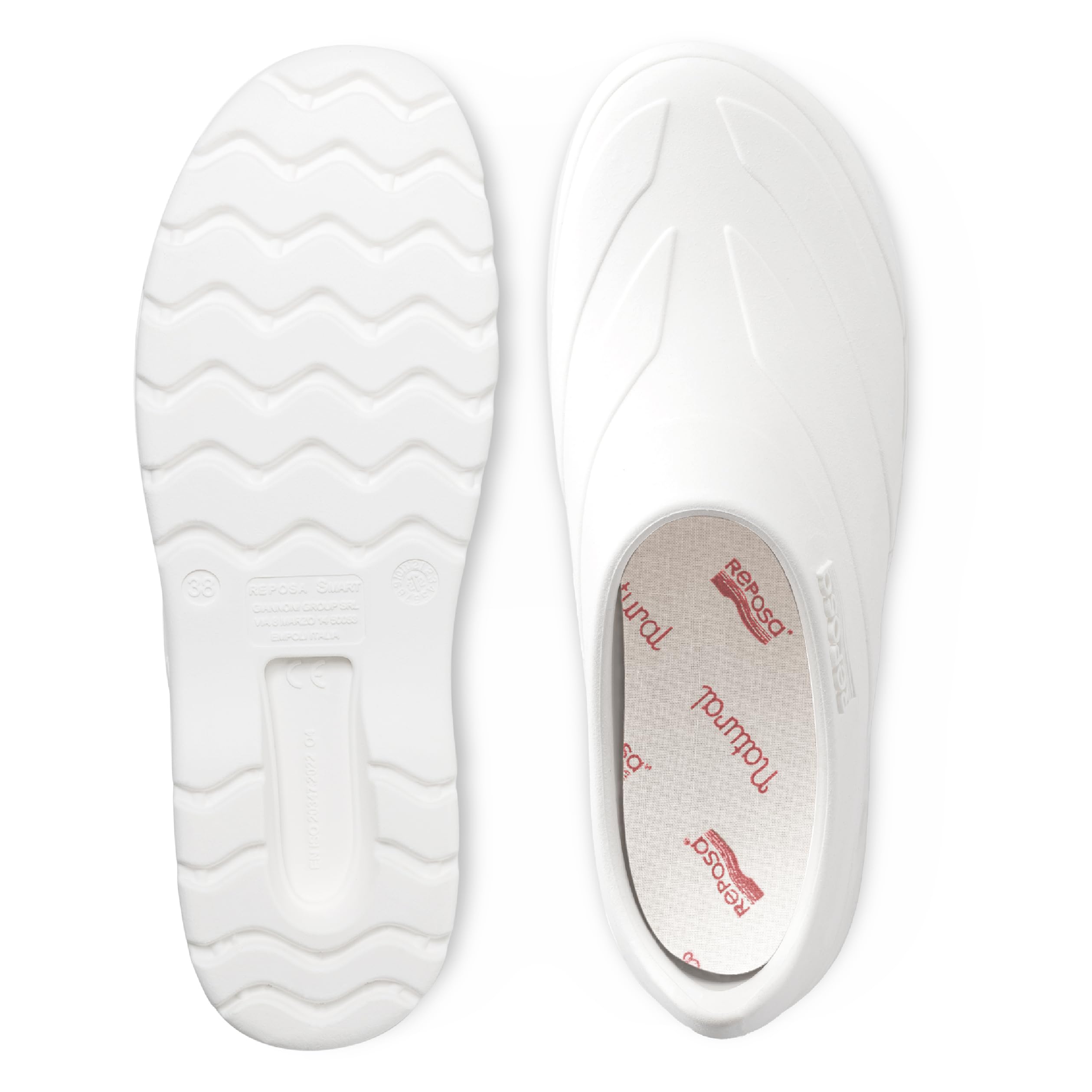 REPOSA Scarpetta - Chaussures Medicales Femme et Homme en Caoutchouc, Sabot Femme et Homme avec Fermeture au Talon et Semelle Amovible, Sabots Chaussures de Travail Infirmiere avec Trous Latéraux