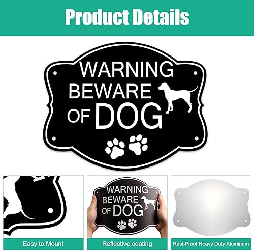 Miniatura 3 de Pelopy Letrero de aluminio para valla de 8 x 10 pulgadas, resistente a la corrosión, para jardín, puerta o puerta, reflectante, resistente a la