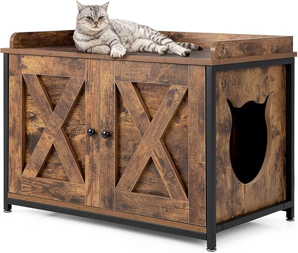 COSTWAY Meuble Litière Chat