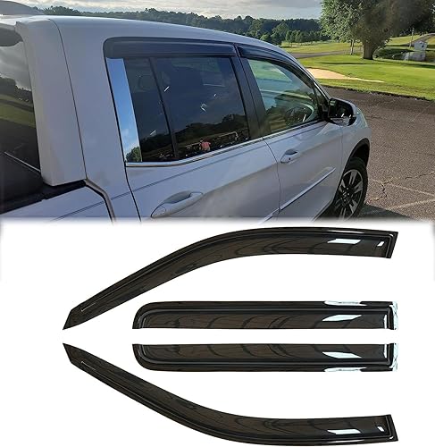Deflector de viento para ventana lateral impermeable 94276, 4 piezas de repuesto protectores, visera de ventana para Honda Ridgeline 2017 2018 2019