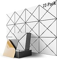 Vista 46 de Paquete de 6 paneles acústicos autoadhesivos, paneles de espuma de alta densidad a prueba de sonido de 12 x 12 x 0.4 pulgadas para paredes, paneles