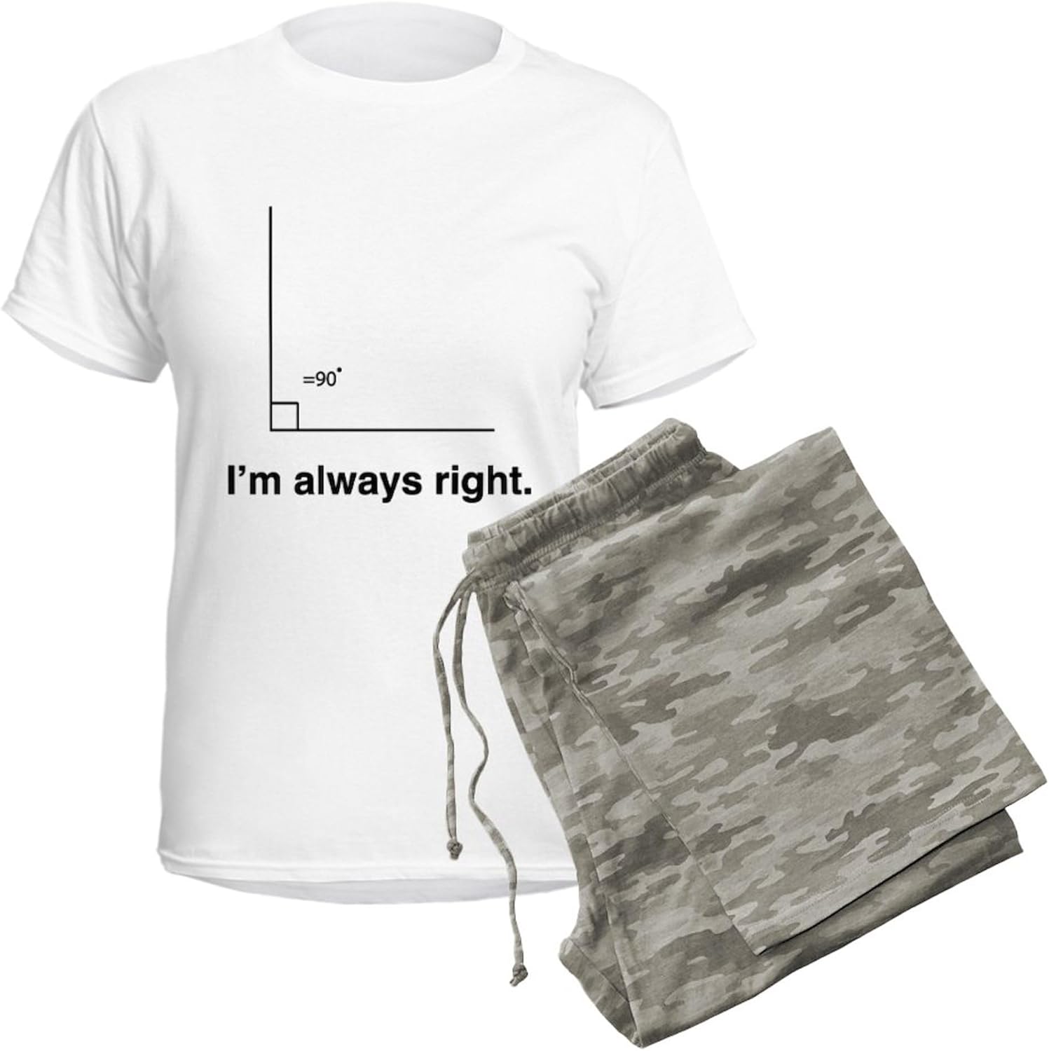 CafePress Im Always Right Pajamas Women's Novelty Cotton Pajama Set, Comfortable PJ Sleepwear