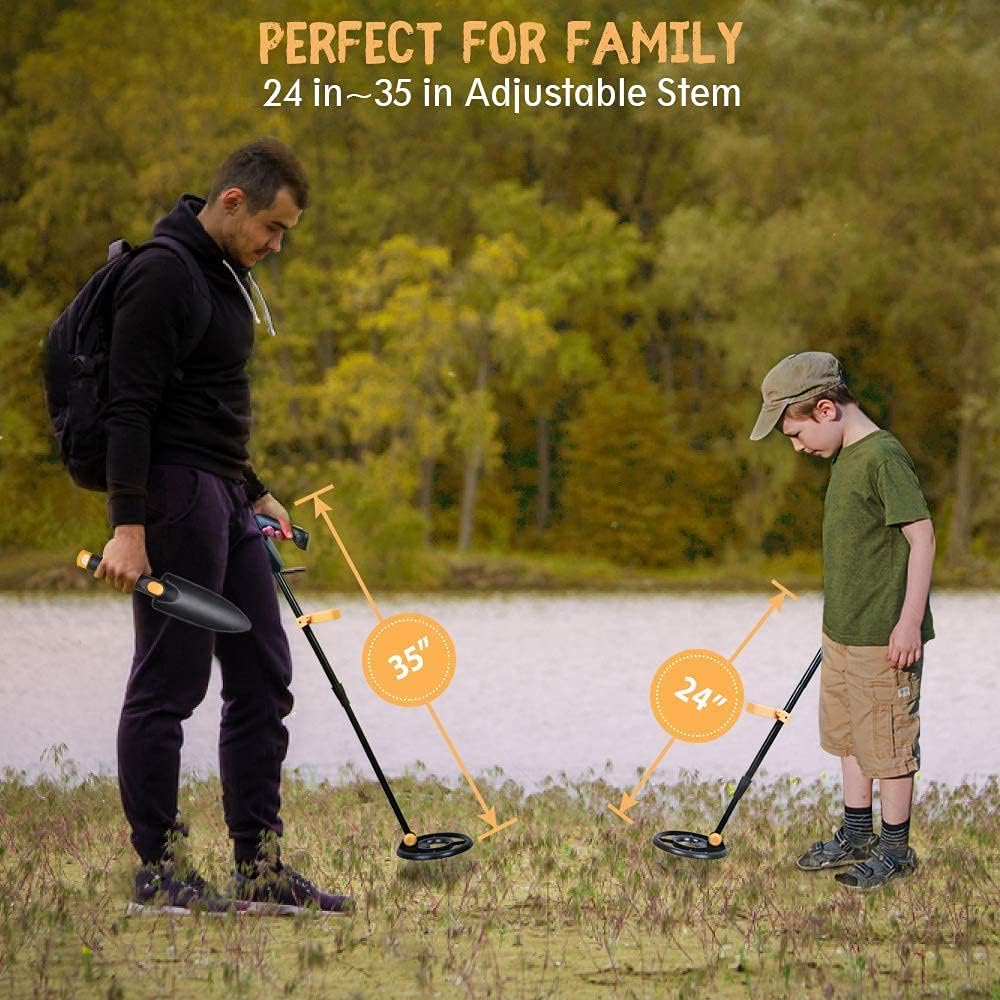 RM RICOMAX Kids Metal Detectors - Two Sets (Yellow + Blue) for Family, High Accuracy, IP68 Waterproof Search Coils