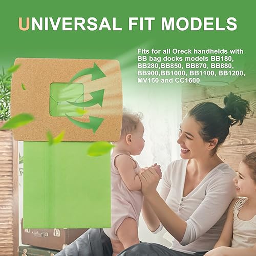 Miniatura 7 de Paquete de 12 bolsas de vacío compactas tipo BB PKBB12DW de repuesto para Oreck XL Buster B bolsas de vacío BB180 BB280 BB850 BB870 BB900 BB1000