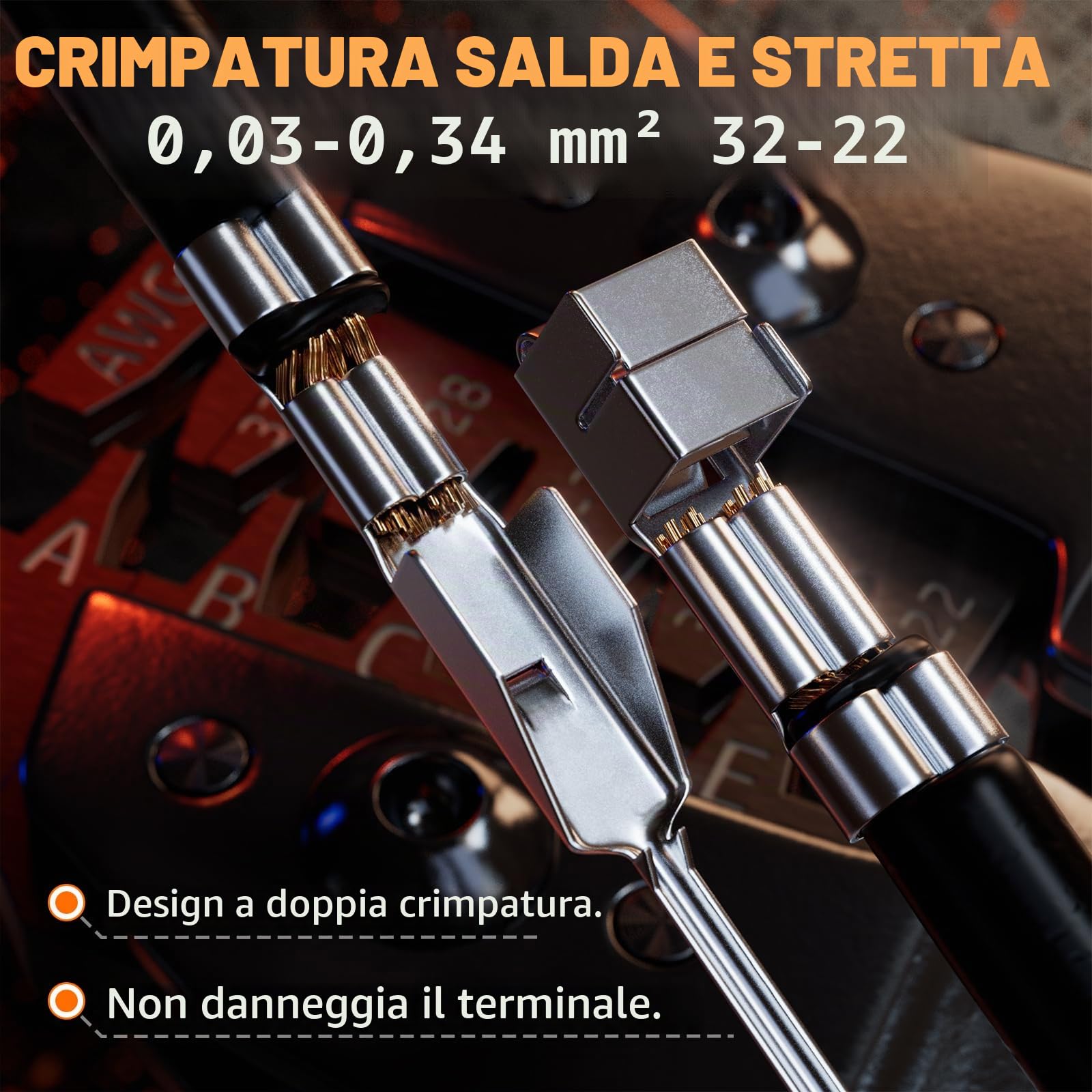 PEBA Set crimpatrici JST-SH, 30 stili, 1,0-2,0mm, pinza spellafili, pinza a cricchetto 0,03-0,34mm² per JST-SH/GH/ZH/PH, TE/Molex