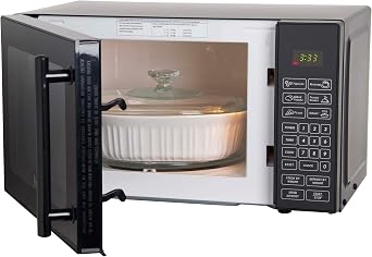 Avanti MT81K1BH Microwave Oven 700-Watts Compact with 6 Pre-Set Cooking Settings, Speed Defrost, Electronic Control Panel and Glass Turntable, 0.8 Cu.Ft., Black