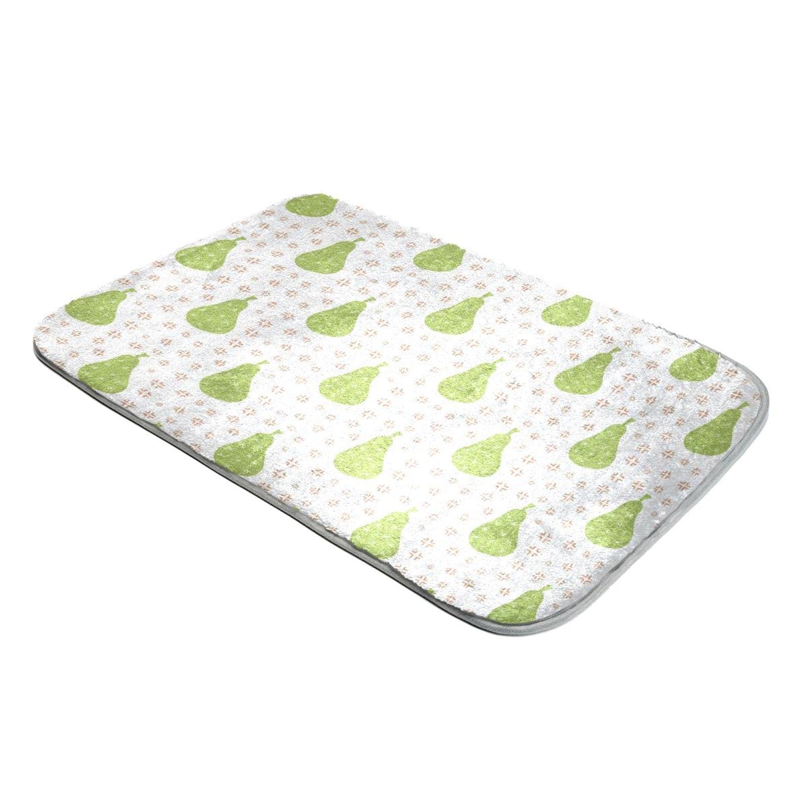 Tapis fausse fourrure anti-froid et doux motif poire verte chambre